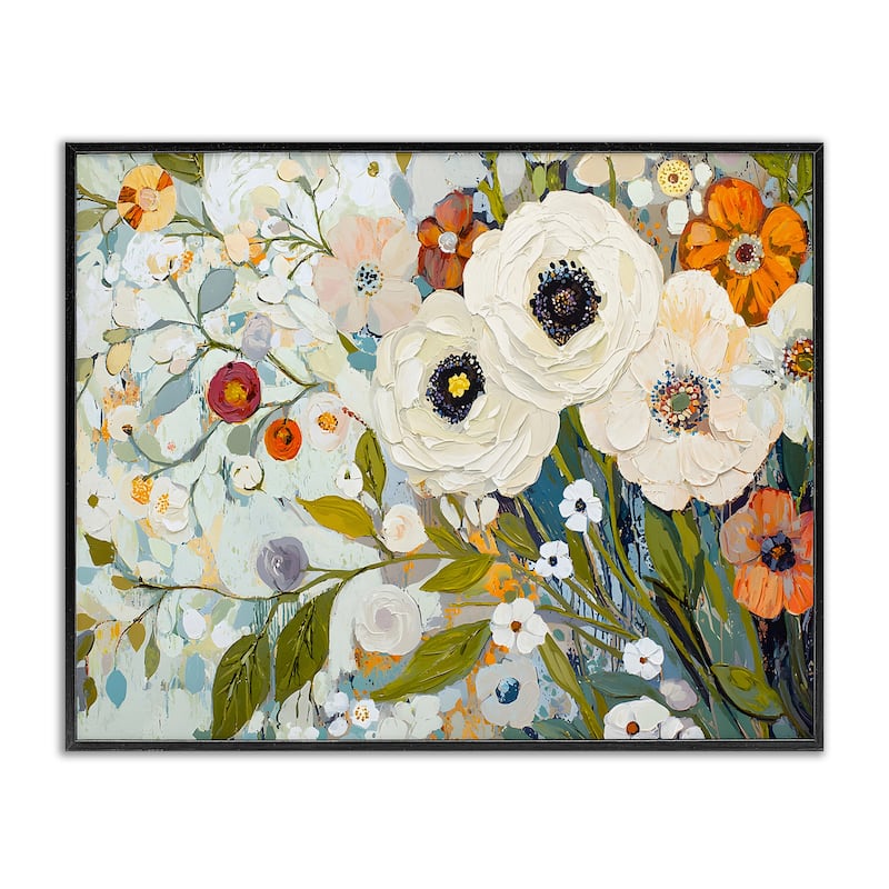 Stupell Blooming Round Flowers Arrangement Framed Giclee Art Design By Franklyn Gregory - 20 x 16 - Black