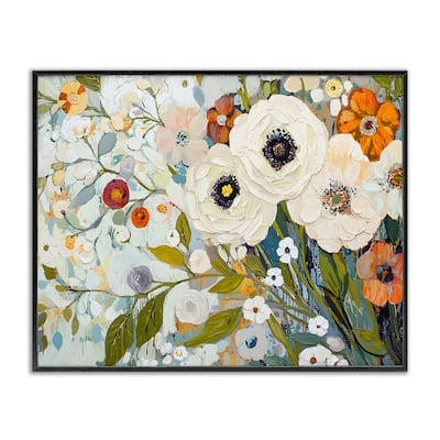 Stupell Blooming Round Flowers Arrangement Framed Giclee Art Design By Franklyn Gregory