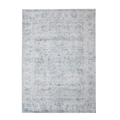 Chloe 5' x 7'3" ft Handwoven Indoor Rug, Blue/Grey - 5' x 7'3" ft