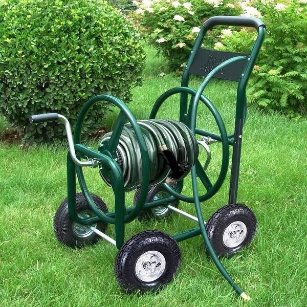 Costway Garden Water Hose Reel Cart 300ft Outdoor Heavy Duty Yard Planting W Basket Green Overstock 23578163