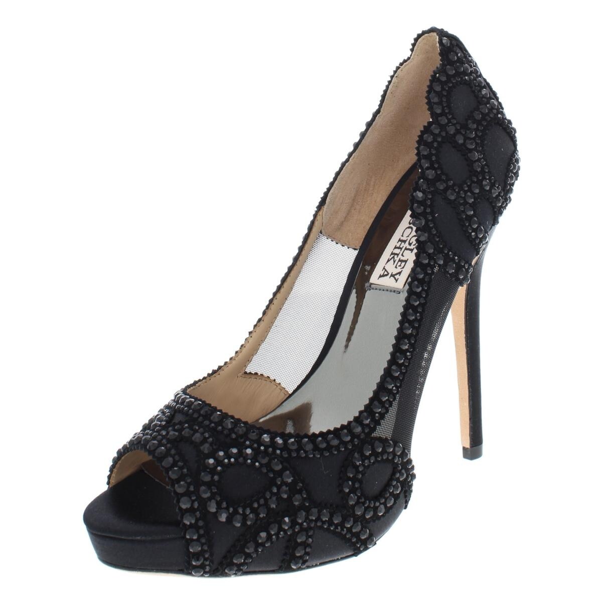 badgley mischka witney embellished peep toe pump