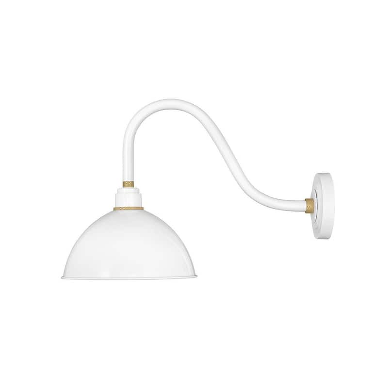 Hinkley Lighting Foundry Single Light 17" Tall Outdoor Wall Sconce - Gloss White / Brass