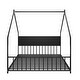 preview thumbnail 7 of 10, House Bed with Slats, KIds Bed with Roof and Colorful Lights,Full-Size for Home,Black