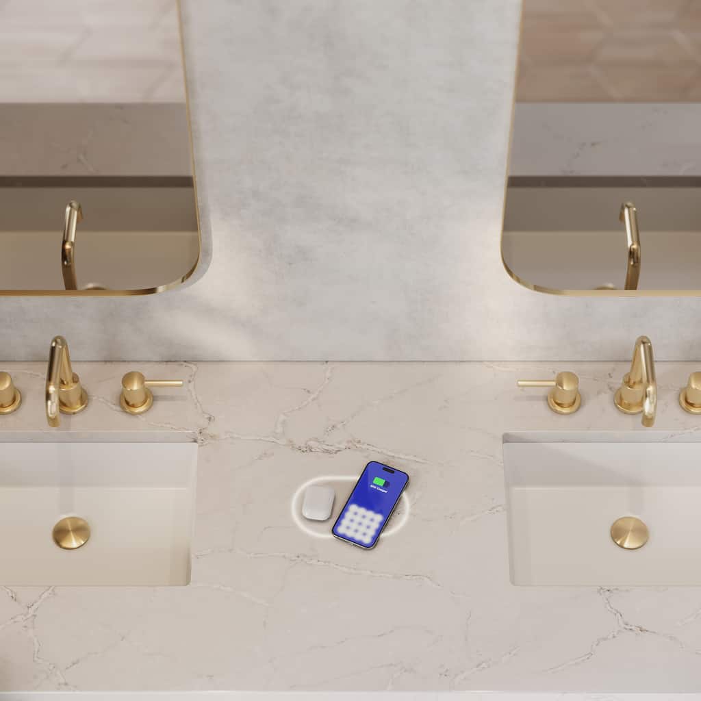 Brookfield 72" Double Vanity, Honey Oak w/FreePower Wireless Charger