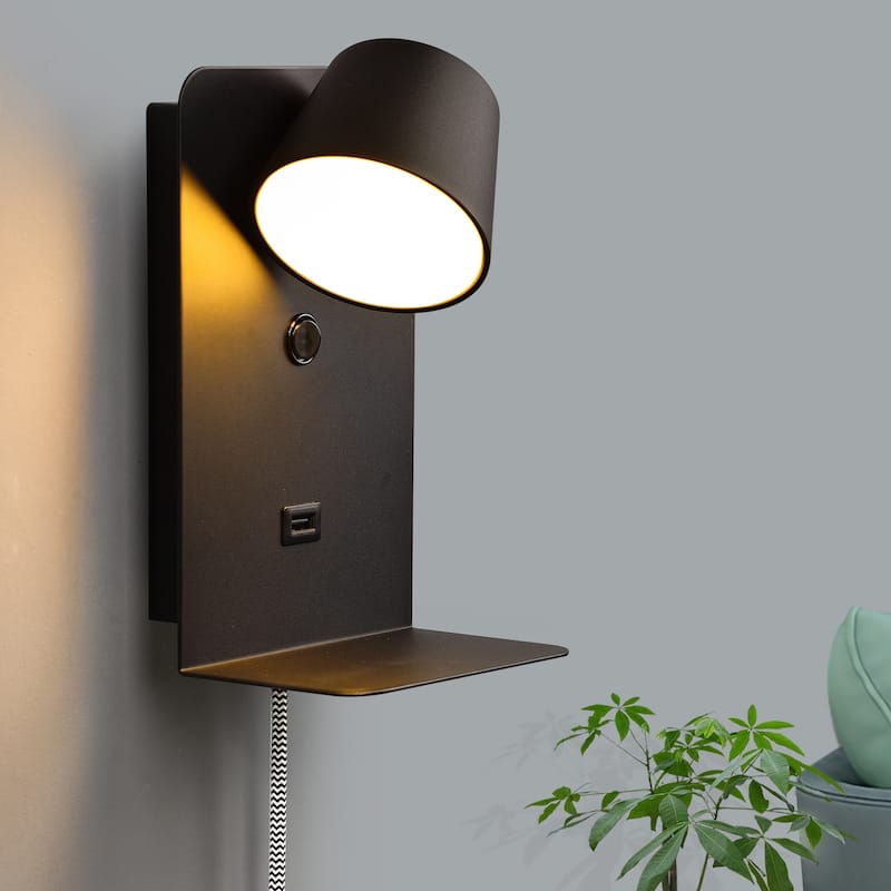 Modern Reading LED Wall Lamp with USB Charging Port Case Indoor Wall