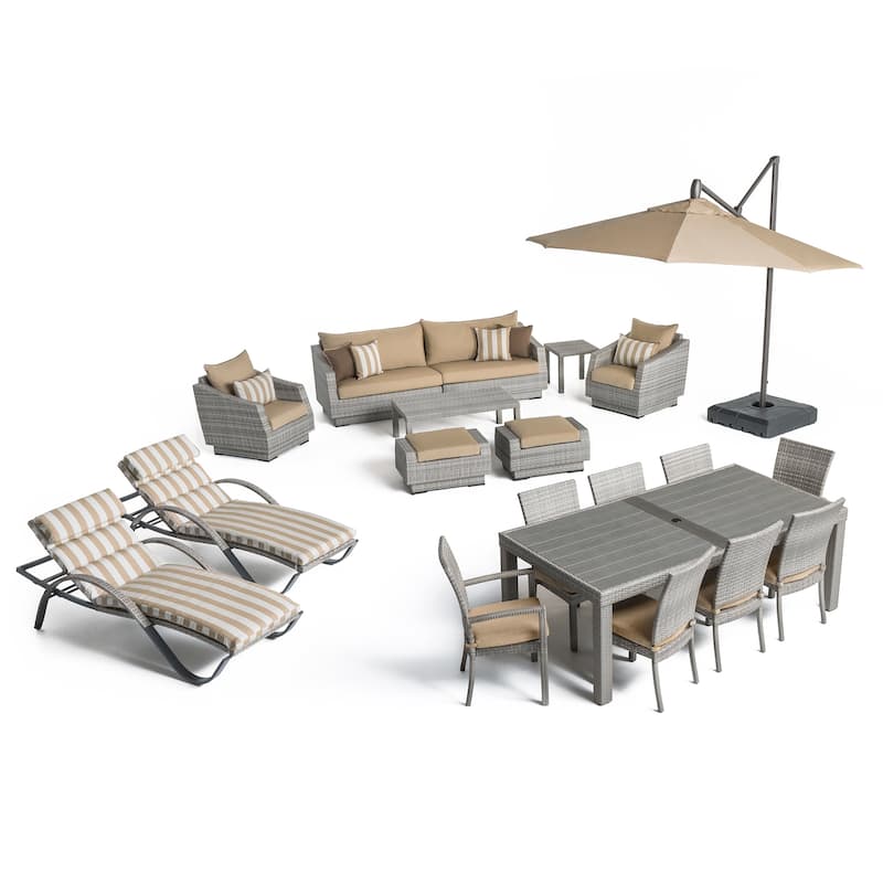 Cannes 20 Piece Sunbrella Outdoor Patio Estate Set