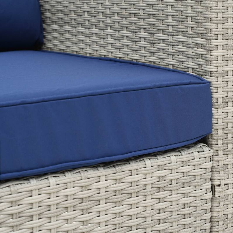 10 Piece PE Rattan Patio Furniture Set Outdoor Patio Furniture Set With Cushions & Tempered Glass Coffee Table