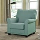 preview thumbnail 4 of 8, Charmayne Transitional Linen Padded Chair with Rolled Arms by Furniture of America Blue