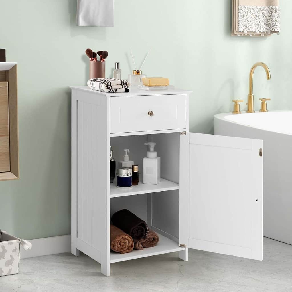 Floor Bathroom Storage Cabinet Freestanding Cabinet w/ Drawer