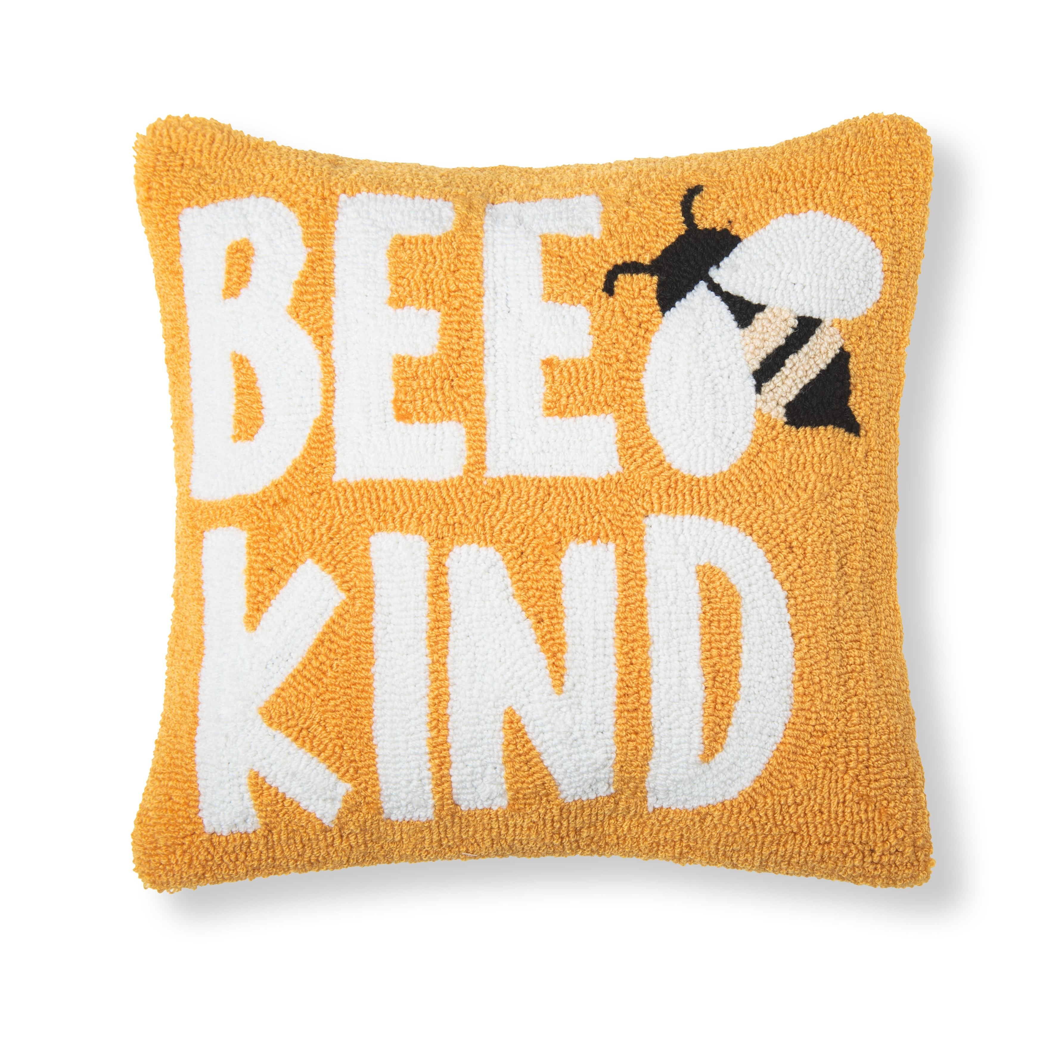 16" x 16" Bee Kind Hooked Pillow