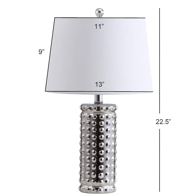 SAFAVIEH Lighting Crescentia 23-inch Silver LED Table Lamp (Set of 2) - 13"x13"x22.5" - 13Wx13Dx23H