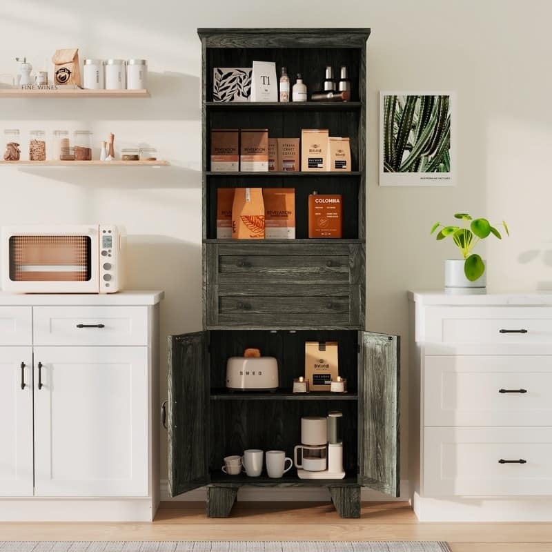 Space-Saving MDF Towel Shelving with Wood Grain Finish and Elegant Handles - Multi-Room Use