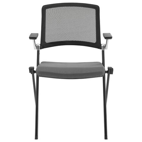 Hilma Stacking Visitor Chair in Gray Seat and Mesh Back - Set of 2