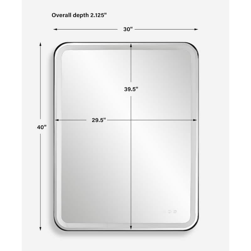 Uttermost 09946 Crofton 30"W x 40"H Rectangular Flat Accent Mirror