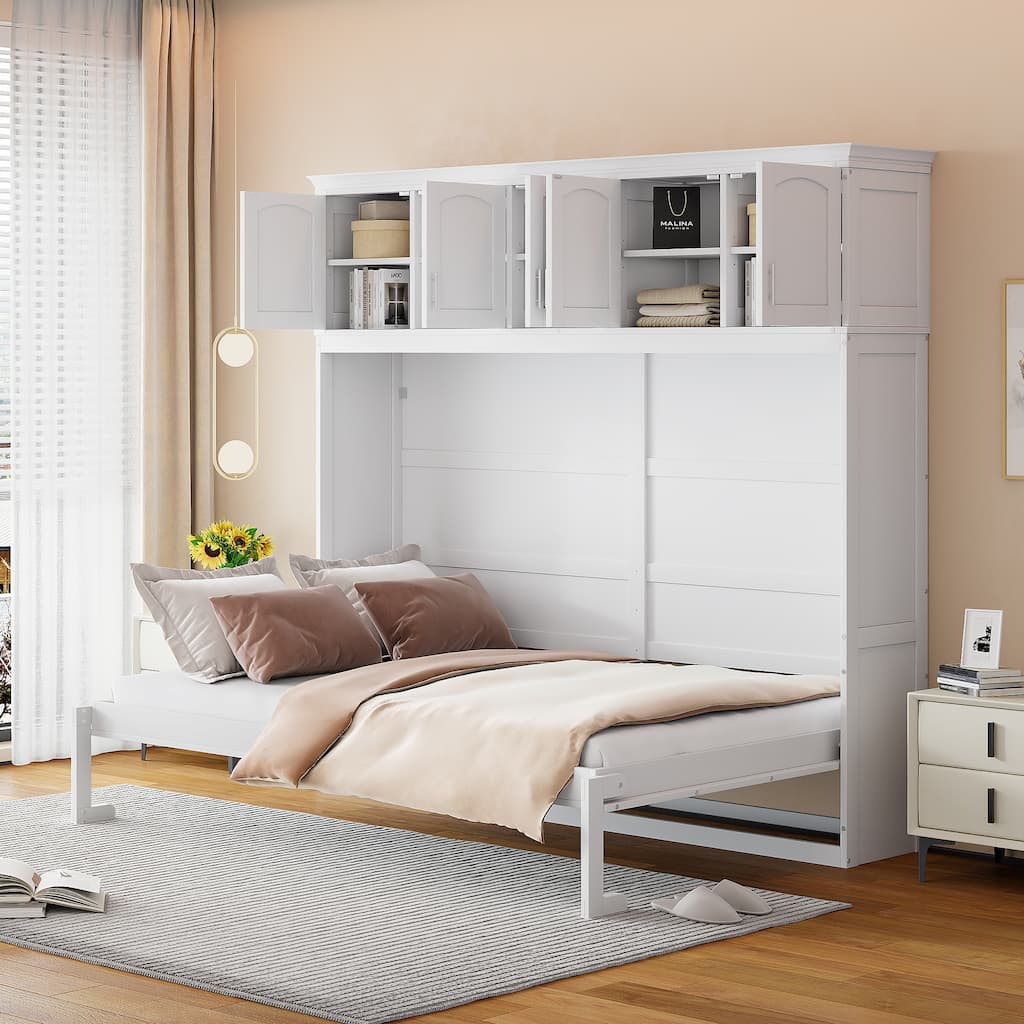 Modern Multifunction Murphy Bed with Top Cabinets