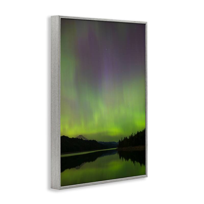 Stupell Green Aurora Landscape Framed Giclee Art Design By Nancy Crowell