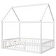 preview thumbnail 26 of 42, Twin/Full Wood House Bed with Fence & Roof - Enclosed Play Area for Kids