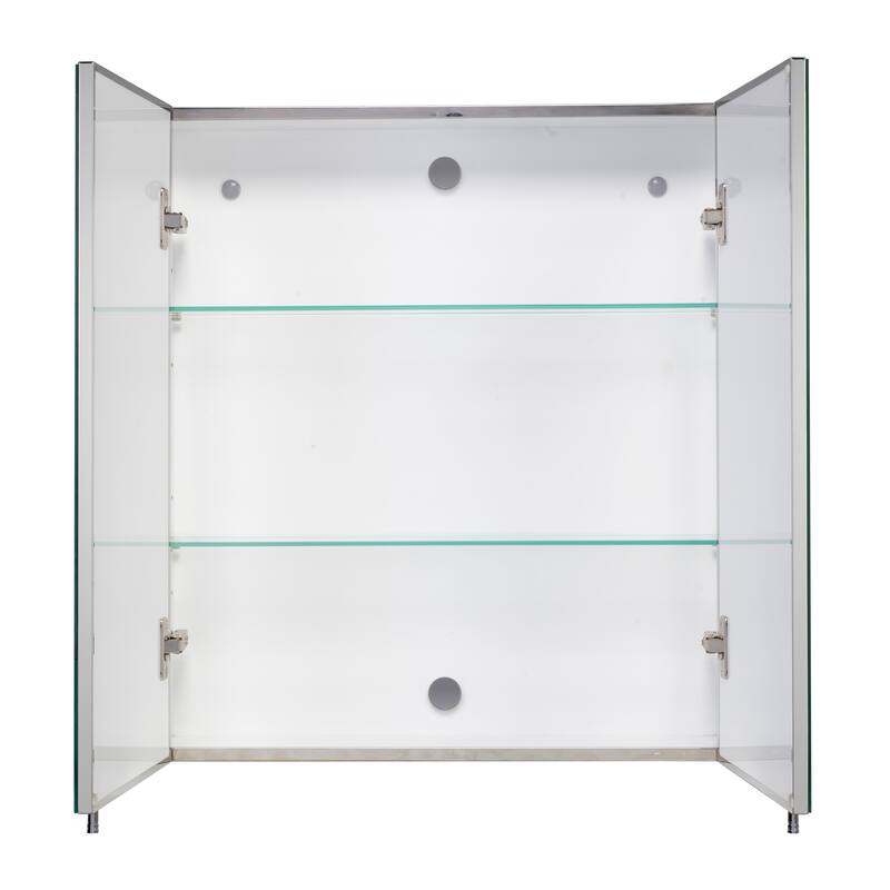 Croydex Finchley Double Door Bathroom Mirror Medicine Cabinet, Easy Install, Wall Mount (24x26 in)