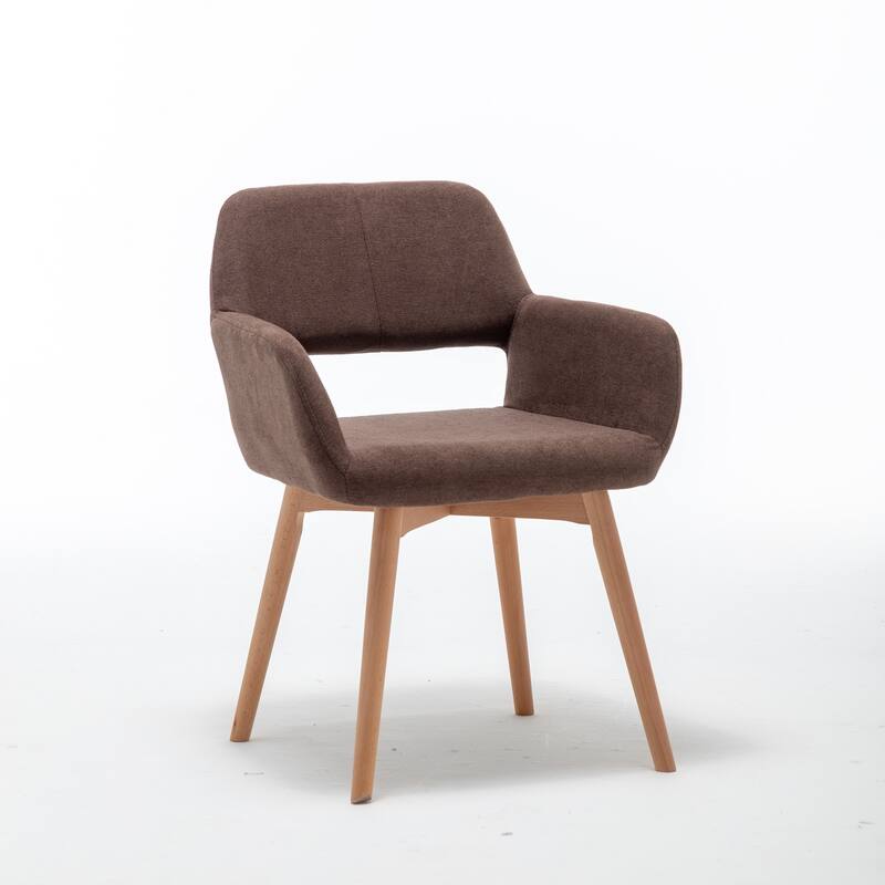 GTU Furniture 2pcs Modern Velvet Wood Leg Arm Accent Chair for Bedroom Living room set - Brown