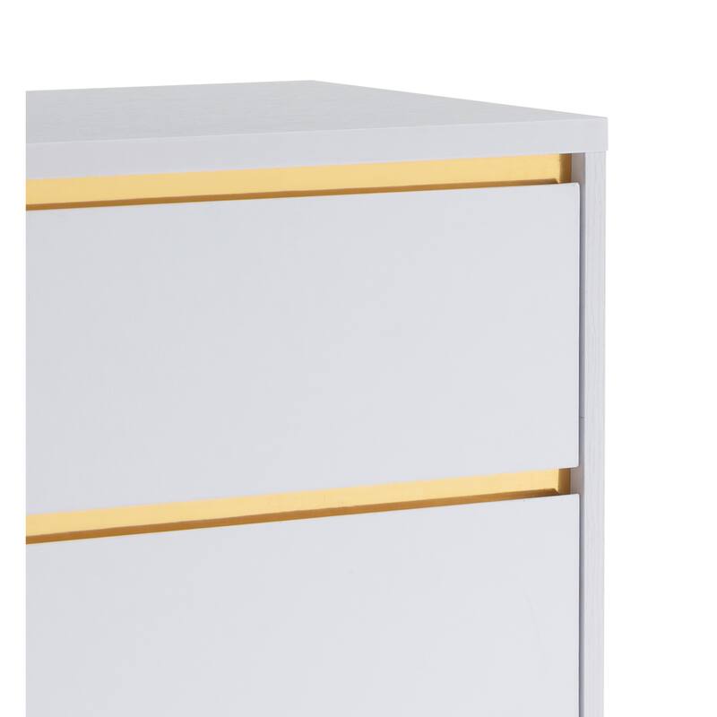 DH BASIC Mod Modern White 2-Drawer Nightstand by Denhour