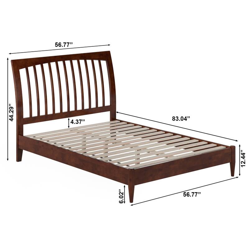 Orleans Solid Wood Low Profile Sleigh Platform Bed