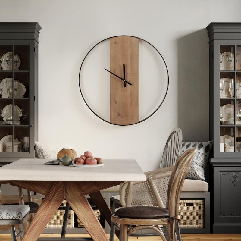 Kate and Laurel Ladd Round Numberless Wall Clock