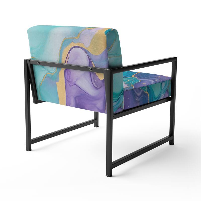 Designart "Segment Layers of Marbled Rock" Upholstered Fractals Accent Chair and Arm Chair