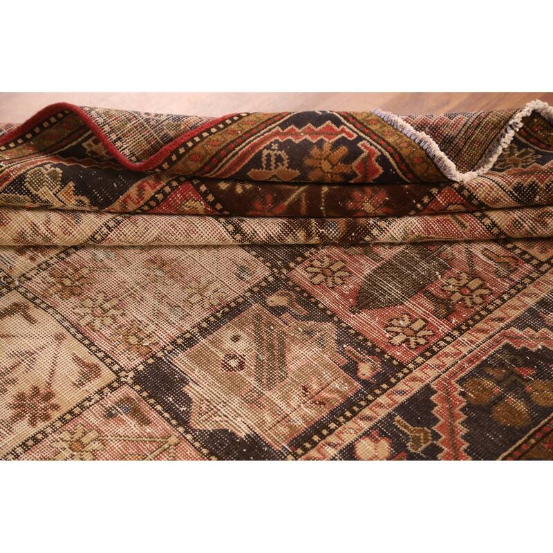 Hand Knotted Oriental 100% Wool Carpet Traditional Geometric Multi-Colored Bakhtiari Area Rug - 10' 2'' X 4' 11''