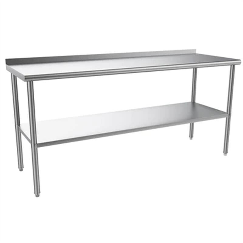 Stainless Steel Table with Undershelf & Backsplash