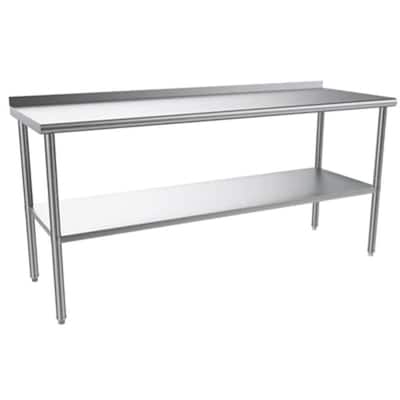 Stainless Steel Table with Undershelf & Backsplash