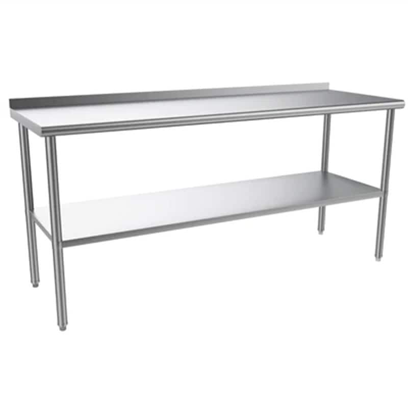 Stainless Steel Table with Undershelf & Backsplash
