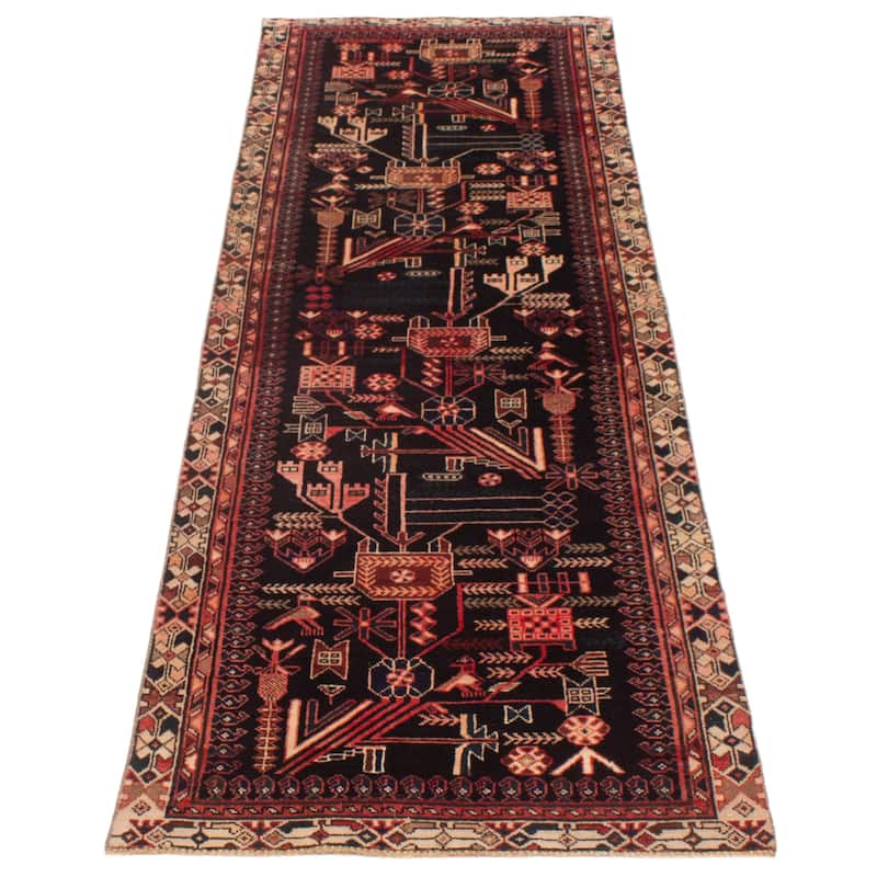 ECARPETGALLERY Hand-knotted Andelz Navy Wool Rug - 3'3 x 9'8