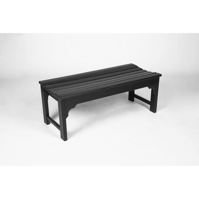 Patio Garden Bench -  Weatherproof Outdoor Seating | Carved Detailing|Black