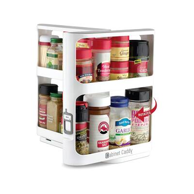 Sliding Spice Rack Organizer for Cabinet - Pull & Rotate Kitchen Organizers and Storage 10.8" H x 5.25" W x 10.8" D