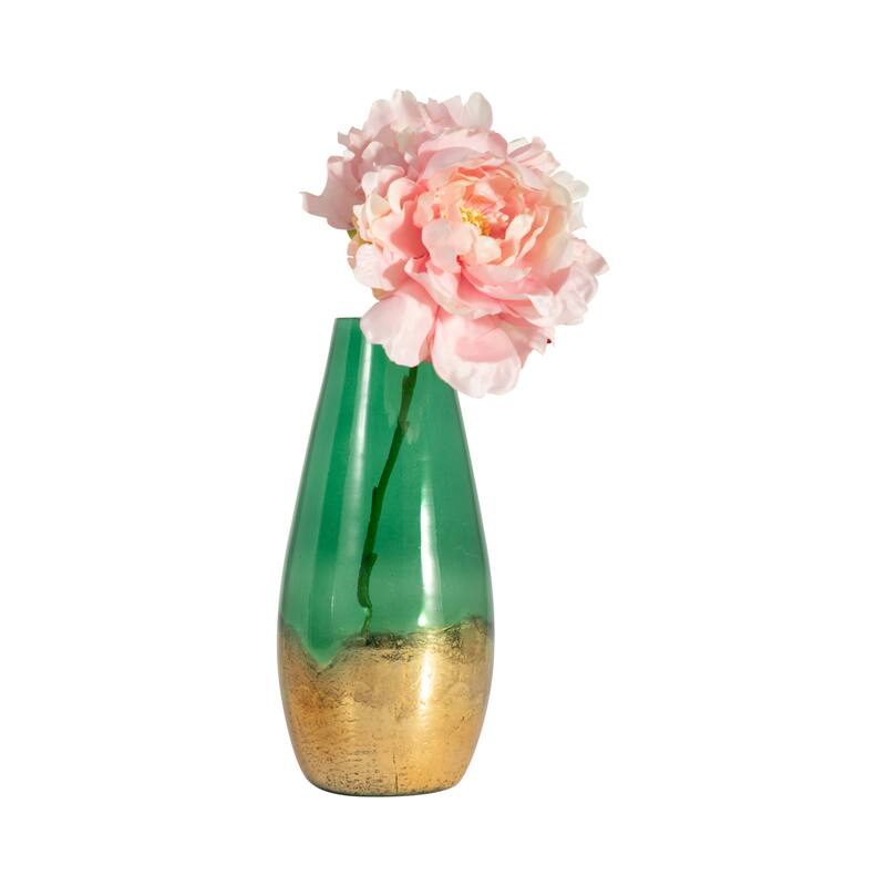 Sagebrook Home Modern Glam Glass Cylinder Dipped Vase