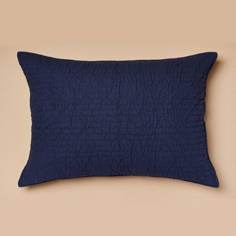 Cottage Home Brighton Navy Blue Cotton Single Quilt or Pillow Sham - King Sham