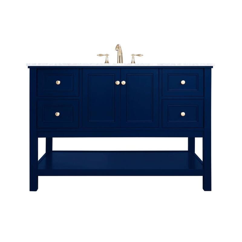 Elegant Lighting VF27048 Metropolis 48" Free Standing Single Basin - Blue - Painted