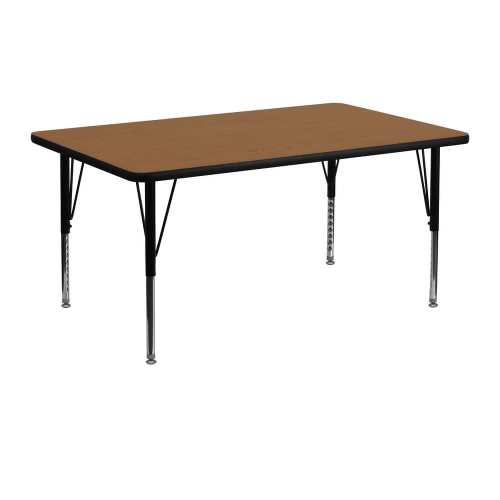 24''W x 48''L Thermal Laminate Activity Table - Adjustable Short Legs - 48"D x 24"W x 16.125" - 25.125"H