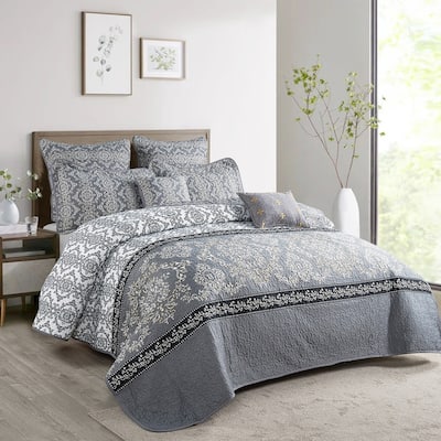 Serenta Mystic Printed Reversible 7-piece Bedspread Coverlet Set
