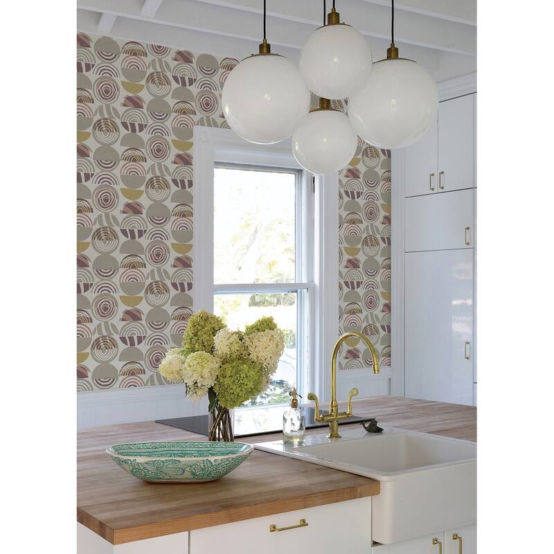 A-Street Prints Mage Plum Mod Geometric Wallpaper