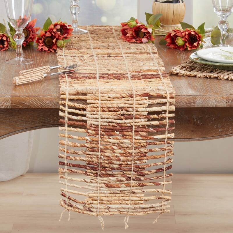 Handwoven Table Runner - Natural Textured Decorative Runner for Dining Table, Console, or Buffet, 12"x72"