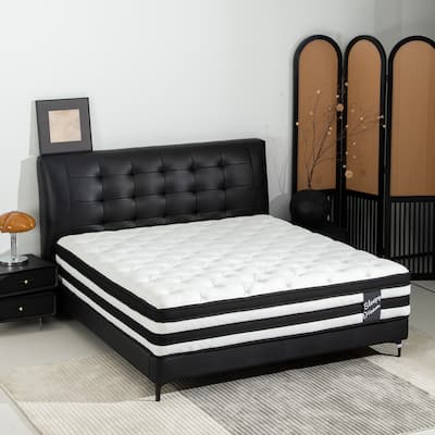 12 Inch Queen Size Hybrid Mattress Individual Pocket Spring Oeko-Tex 100 Breathable Memory Foam Knitted Cover Certipur-Us