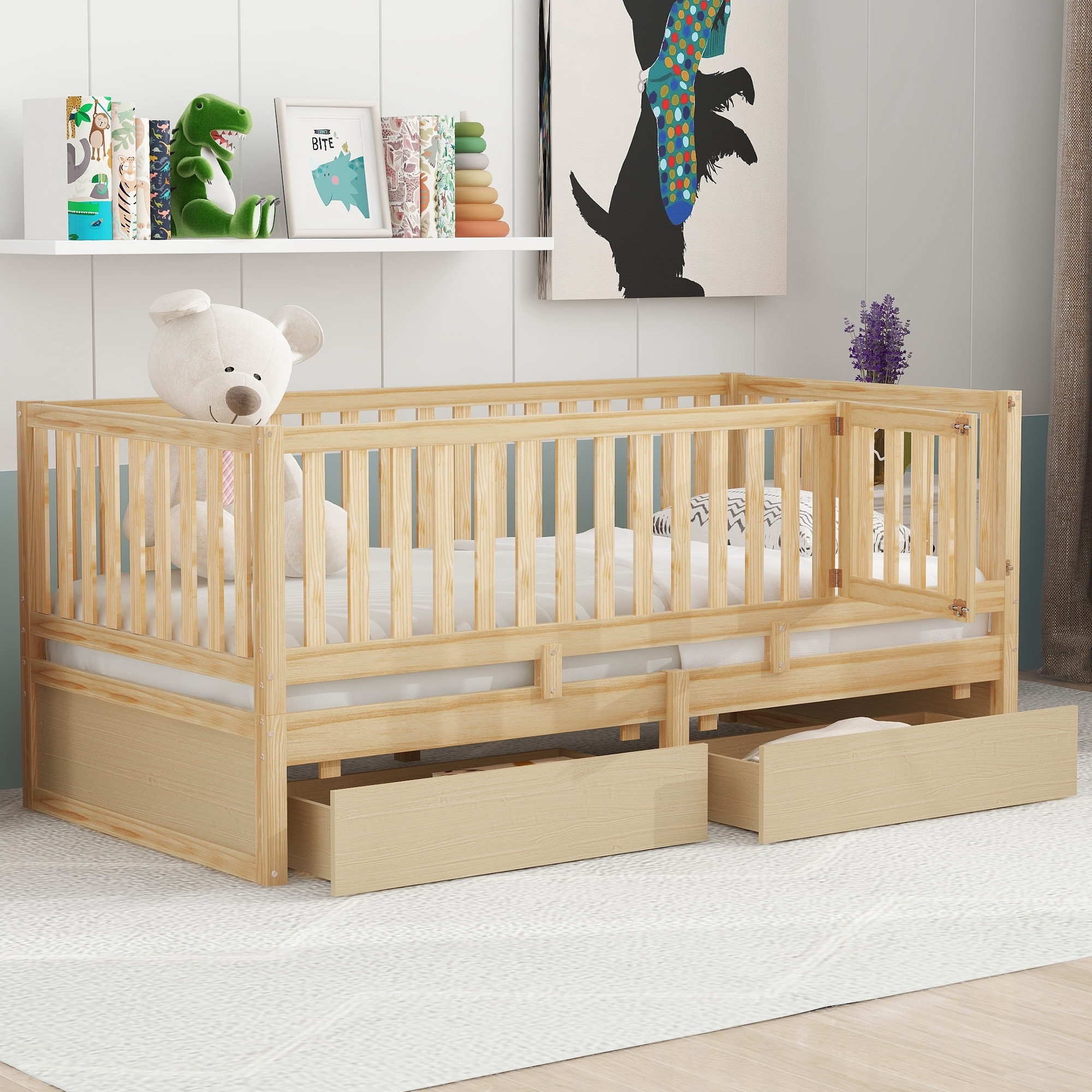 Nursery Cot Beds For Twins Wooden Cot Bed Baby Day Beds Natural