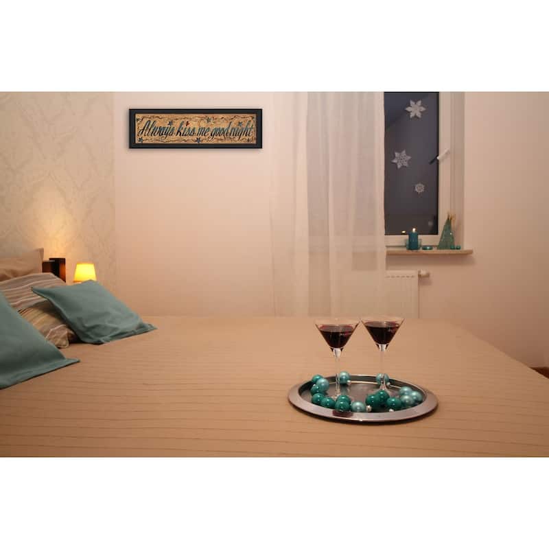 TrendyDecor4U Traditional "Always Kiss Me Goodnight" Framed Print Wall Art by Gail Eads