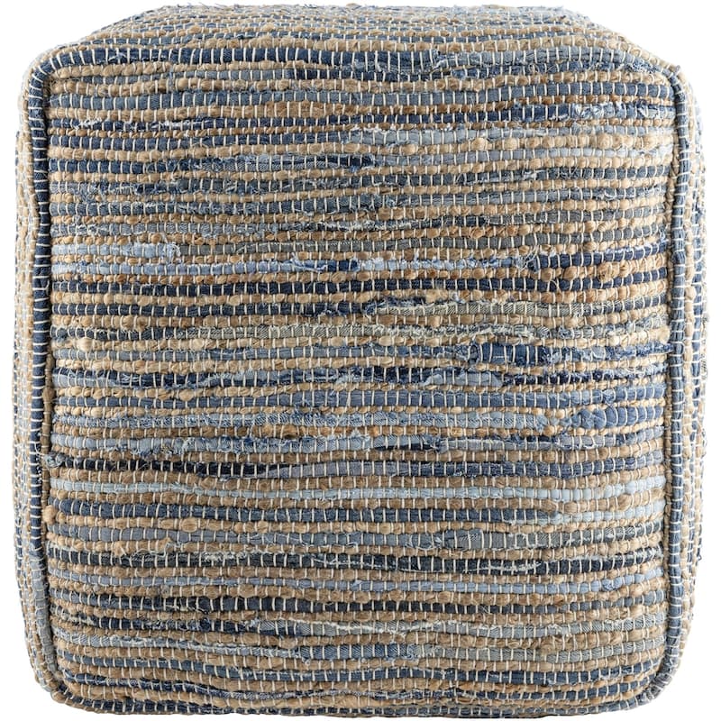 Livabliss Patrik Farmhouse Stripe Pouf