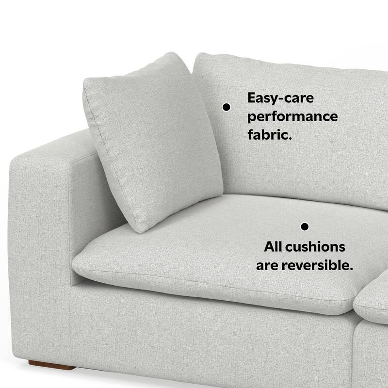 WYNDENHALL Marlee 3-Seater Modular Sofa in Velvety Chenille Performance Fabric