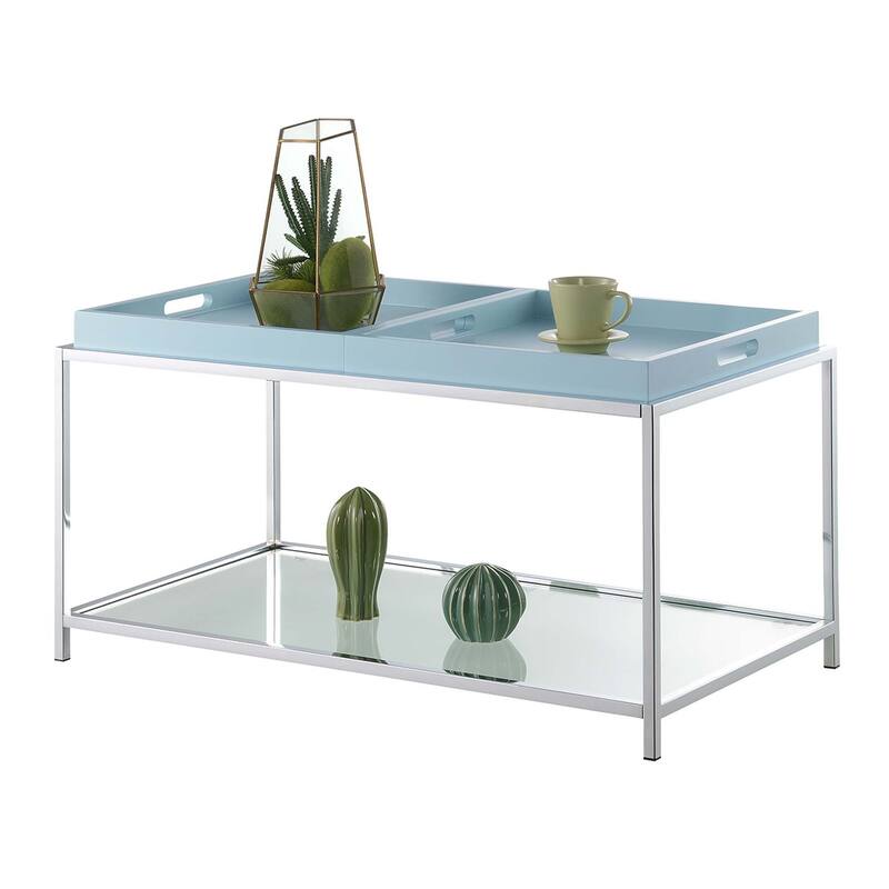 Convenience Concepts Palm Beach Coffee Table with Shelf and Removable Trays