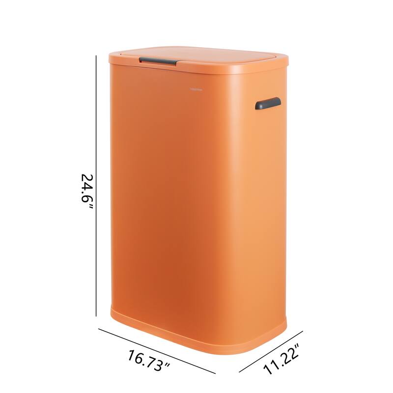 happimess Tammi Kitchen 14.5-Gallon Slim Metal Push Button Trash Can