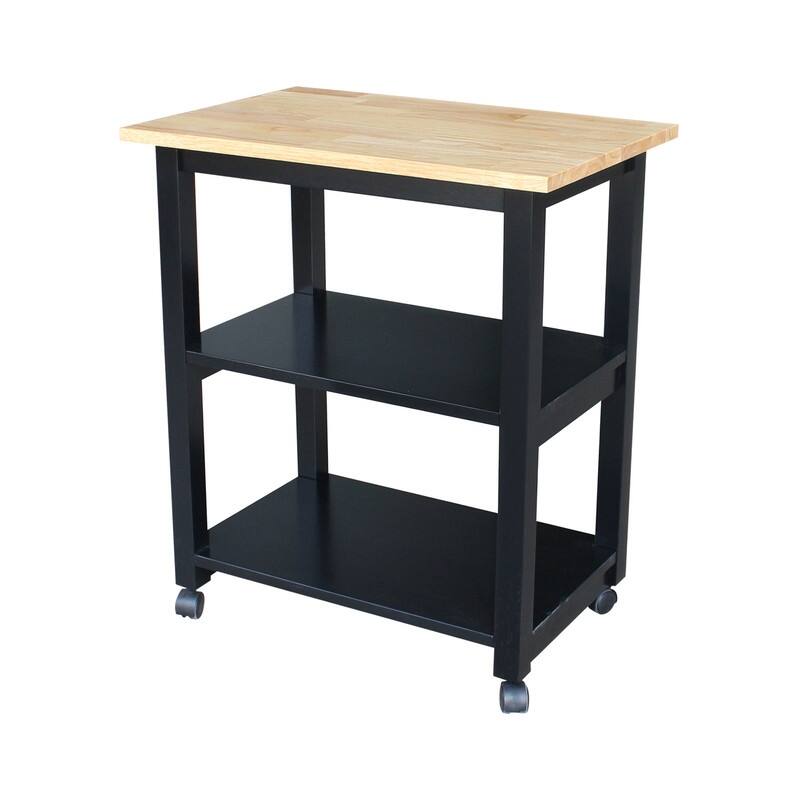 Porch & Den Estelle Solid Wood Microwave Kitchen Cart