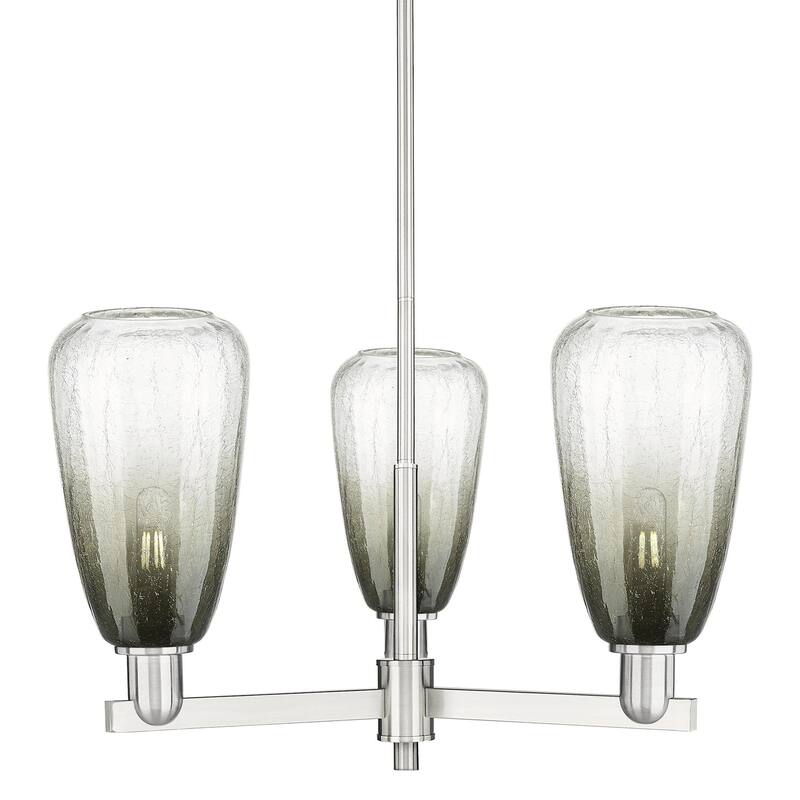 Innovations Lighting 716-3CR-9-18 Brookhaven Almond Chandelier - Satin Nickel / Slate